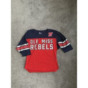 Ole Miss Rebels Carl Banks Jersey Women’s Size Small Pullover Blue